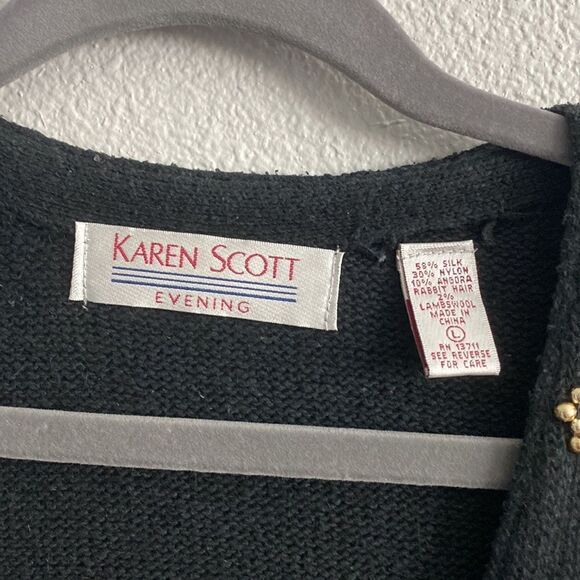 Karen Scott Black Vest with Gold Accents - Picture 3 of 5